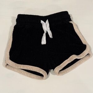 Little Bipsy Terry Black Shorts with Cream Trim